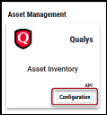 Qualys Asset Connector - Configuration Button Location